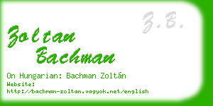 zoltan bachman business card